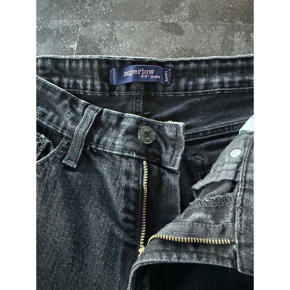 Levis Superlow Bootcut Jeans Black Denim Women's Size 9 M Rodeo Festival Flare - Picture 4 of 9